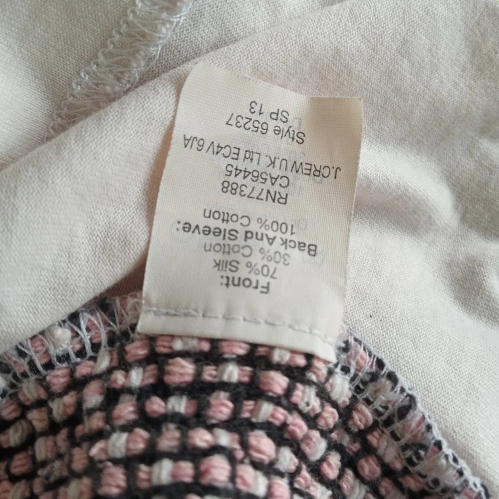 J.Crew XS Pink and Blue Tweed Front Cotton Back Tee